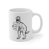 Make Some Art T-Rex Mug - simple white